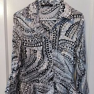 Long sleeve ruffled button up top